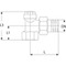 Radiatorvoetventiel Type: 1564 Brons Haakse uitvoering Aftapbaar Vulbaar Staartstuk/binnendraad